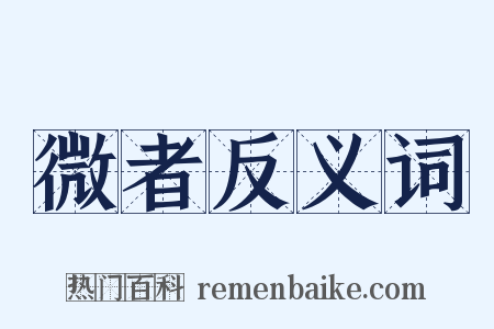 微者反义词是什么意思的图片